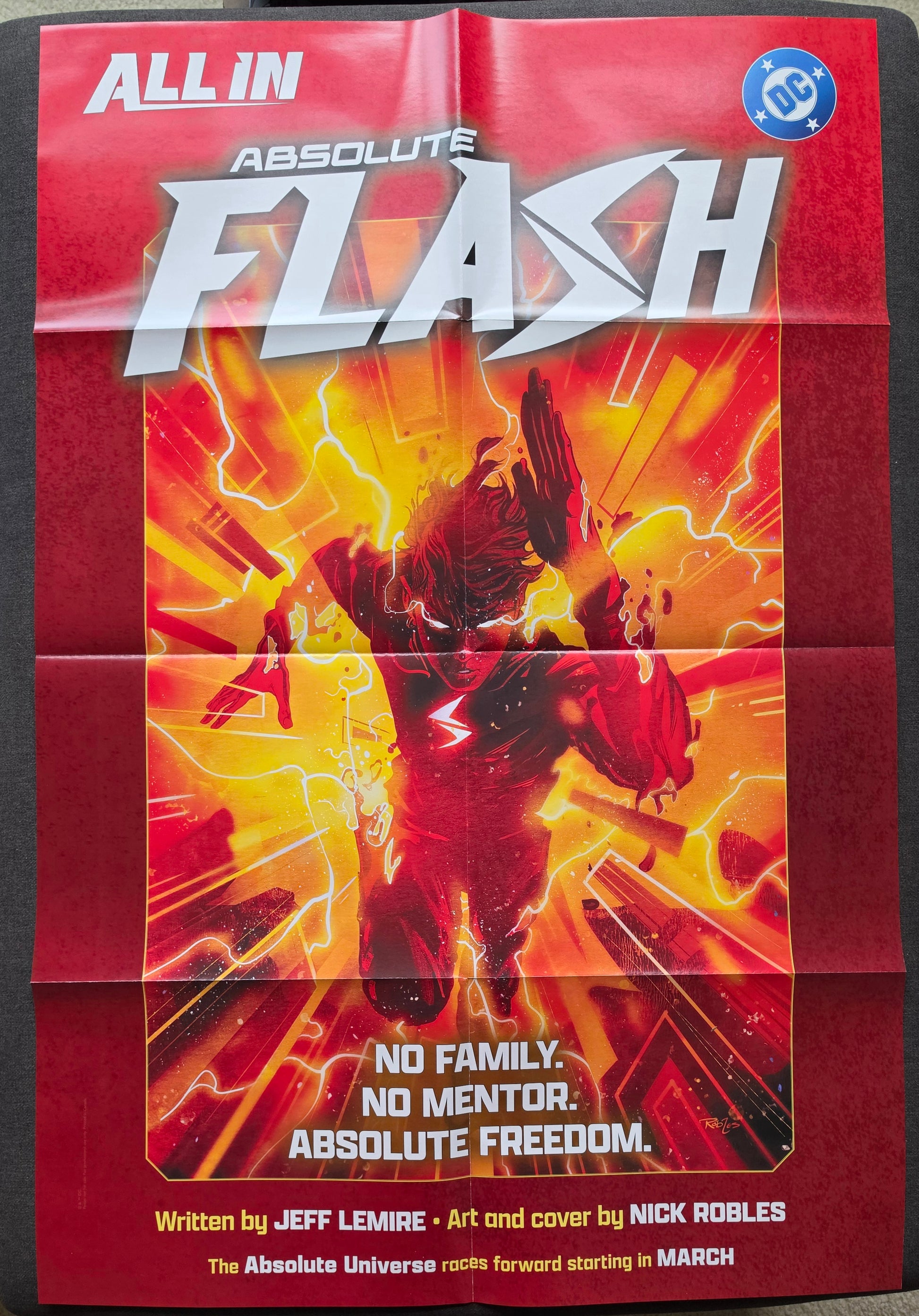 ABSOLUTE FLASH #1 FOLDED PROMOTIONAL POSTER Batman DC COMICS