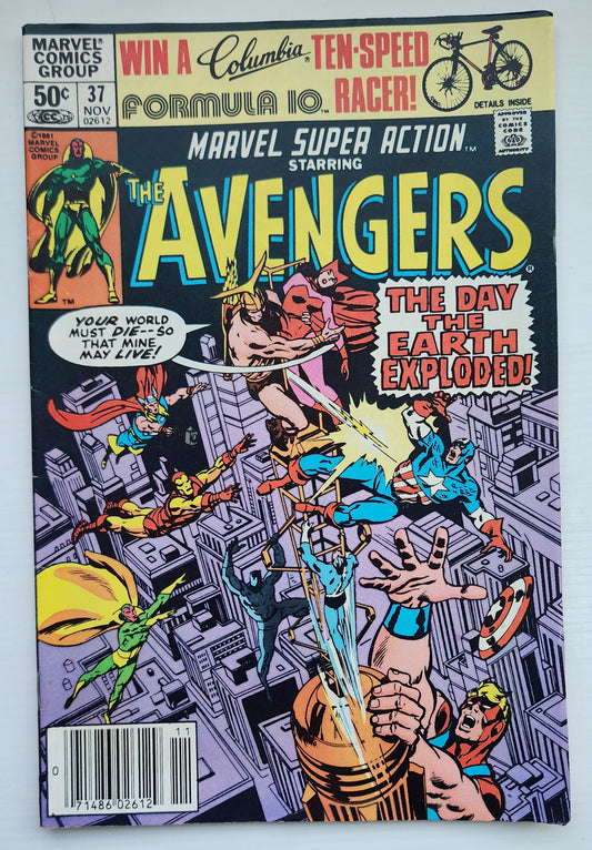 MARVEL SUPER ACTION #37 AVENGERS NEWSSTAND 1981 Marvel Super Action MARVEL COMICS