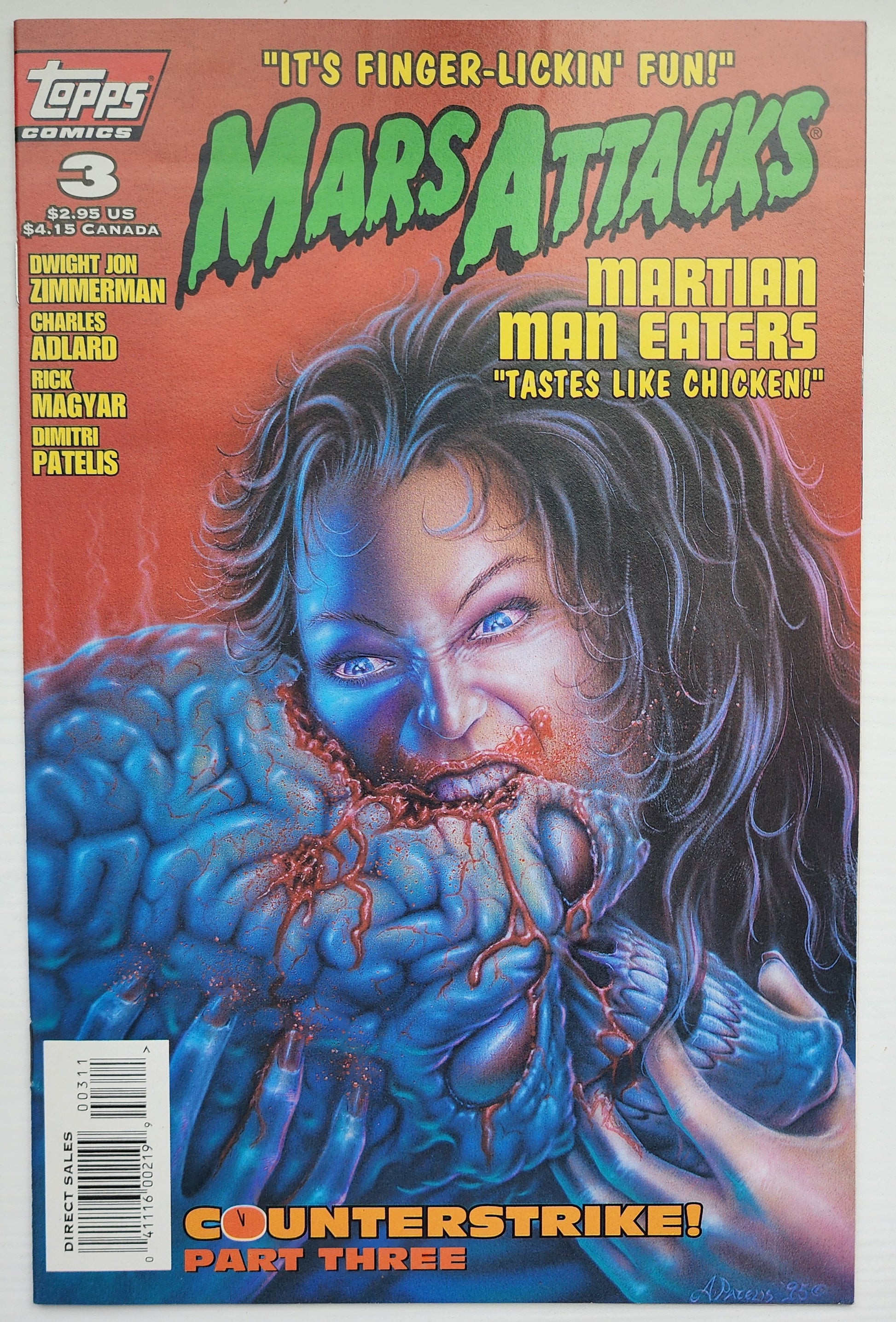 MARS ATTACKS #3 1995 Mars Attacks TOPPS