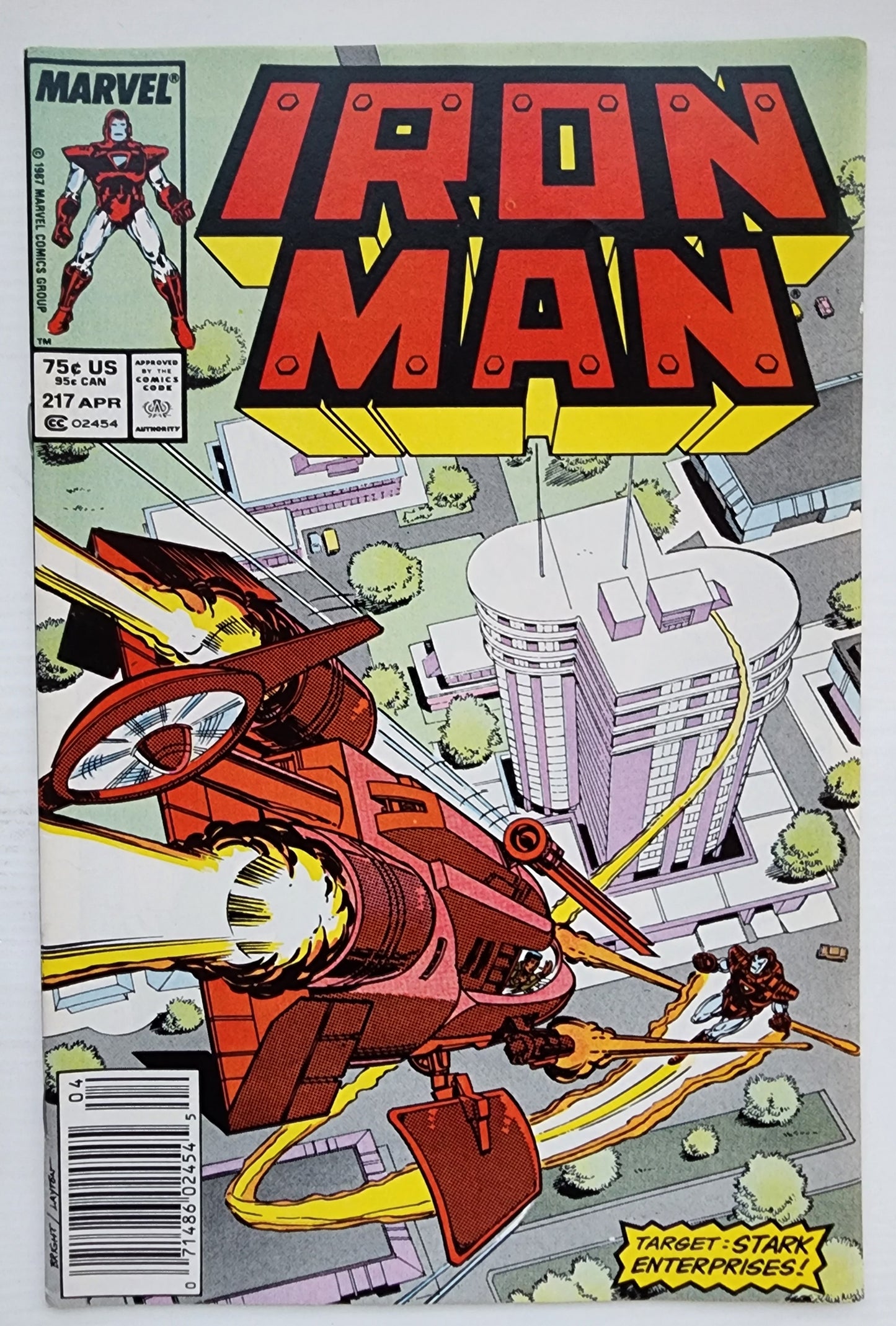 IRON MAN #217 NEWSSTAND 1987 Iron Man MARVEL COMICS
