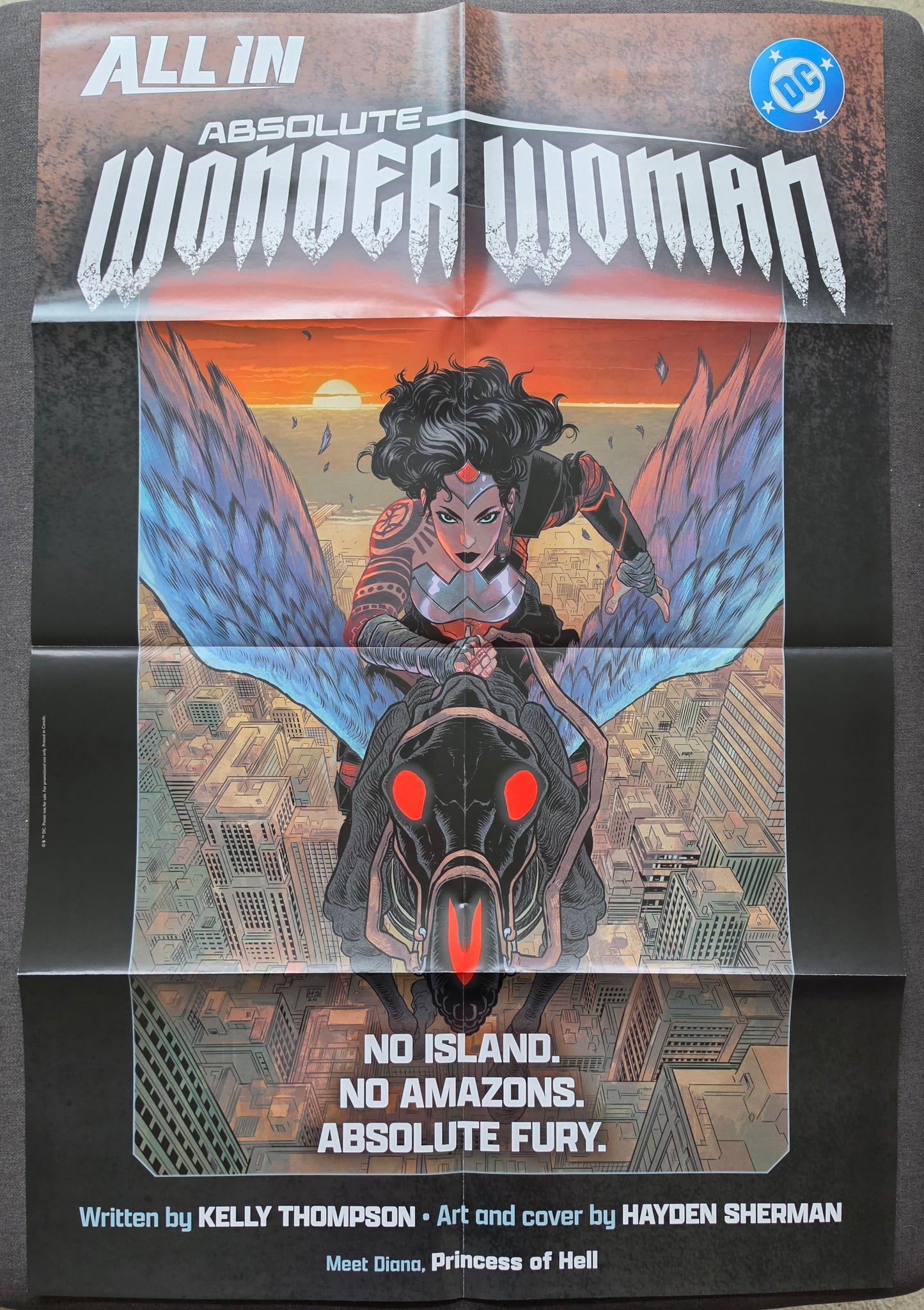 ABSOLUTE WONDER WOMAN #1 FOLDED PROMOTIONAL POSTER Batman DC COMICS