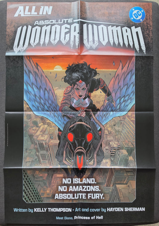 ABSOLUTE WONDER WOMAN #1 FOLDED PROMOTIONAL POSTER Batman DC COMICS
