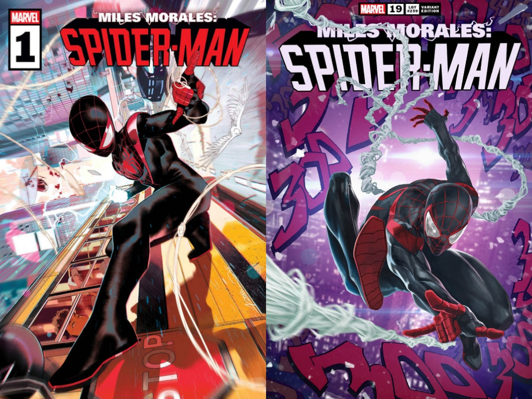 08/12/2026 FREE MILES MORALES SPIDER-MAN #1 w/ PURCHASE OF MILES MORALES SPIDER-MAN #19 SSCO HOMAGE VARIANT