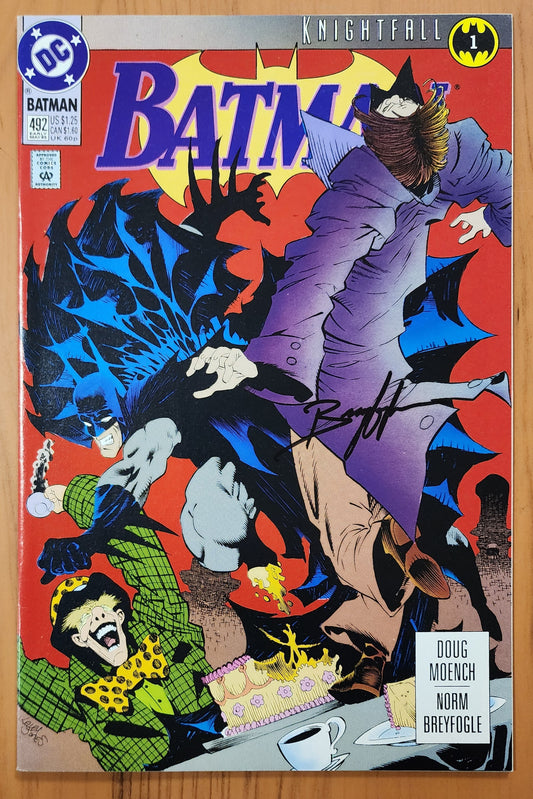 BATMAN #492 1993 SIGNED BY NORM BREYFOGLE Batman DC COMICS