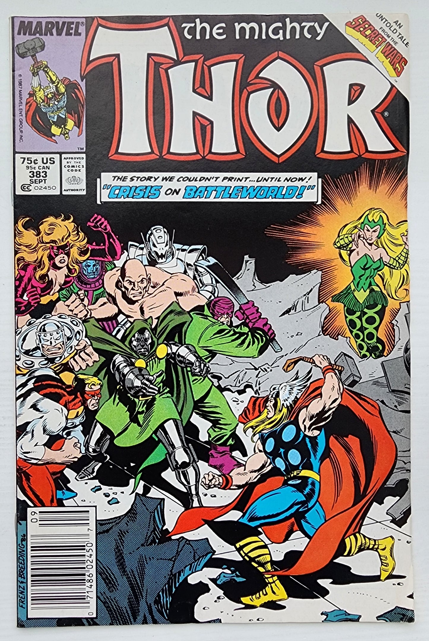 THOR #383 NEWSSTAND 1987 Thor MARVEL COMICS
