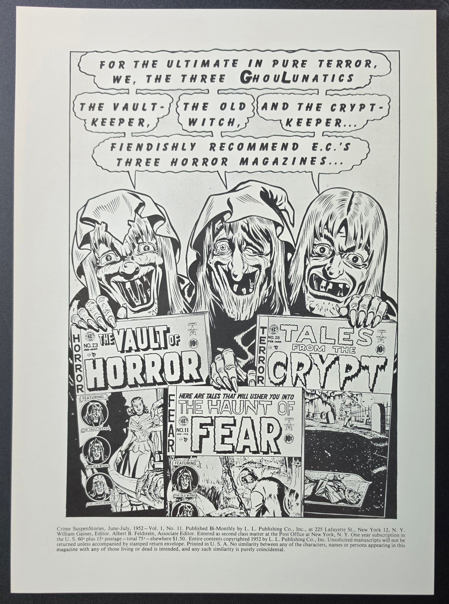CRIME SUSPENSTORIES #11 PRINT EC Comics EC Comics