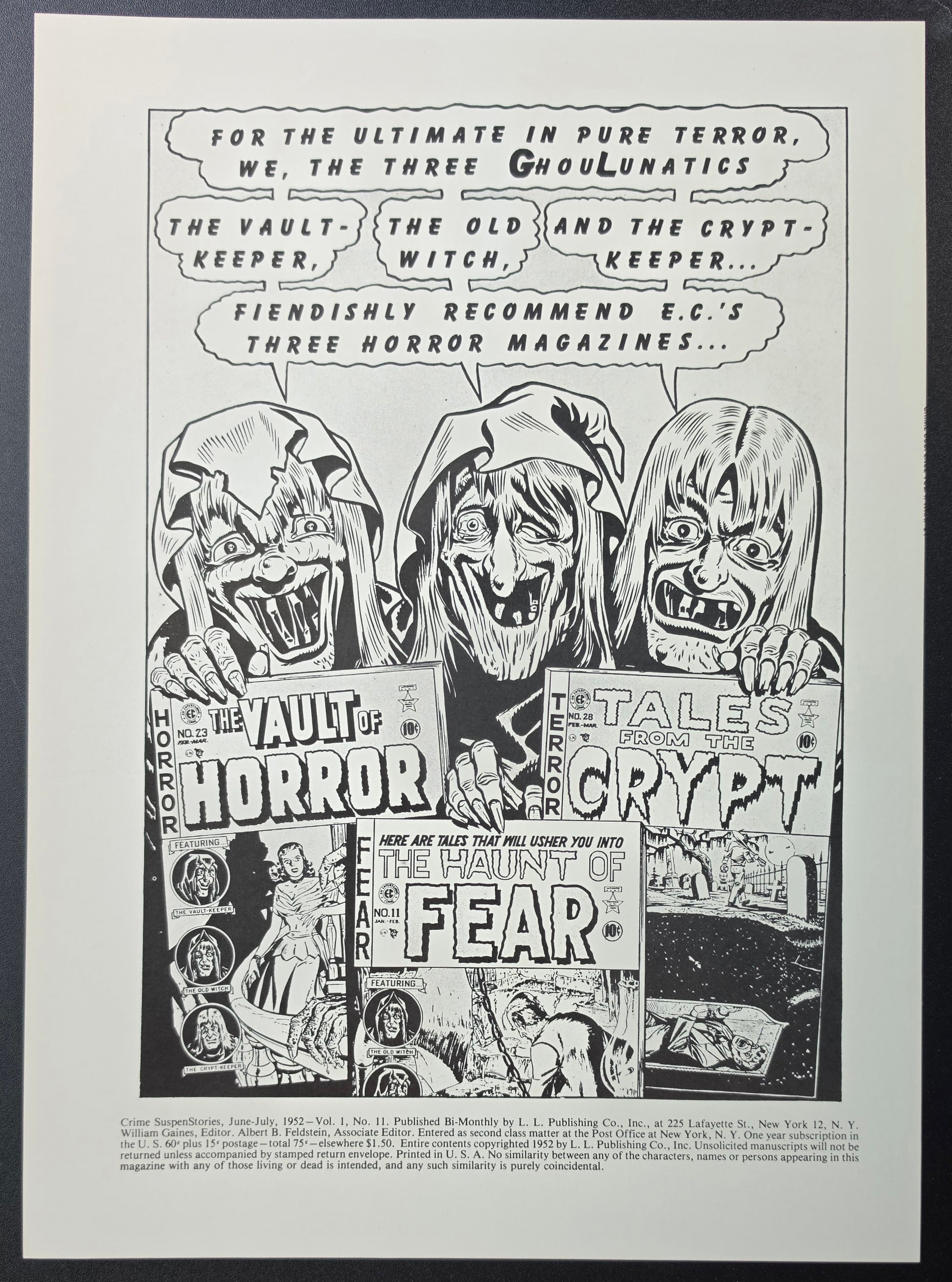 CRIME SUSPENSTORIES #11 PRINT EC Comics EC Comics