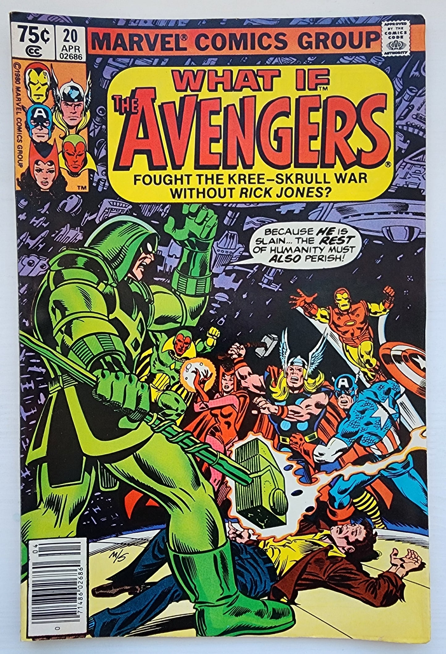 WHAT IF #20 AVENGERS FOUGHT KREE SKRULL WAR WITHOUT RICK JONES NEWSSTAND 1980 What If MARVEL COMICS