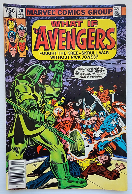 WHAT IF #20 AVENGERS FOUGHT KREE SKRULL WAR WITHOUT RICK JONES NEWSSTAND 1980 What If MARVEL COMICS