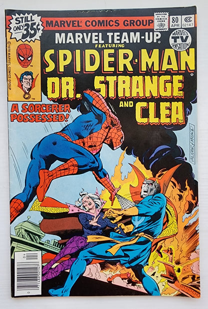MARVEL TEAM-UP #80 SPIDER-MAN DR STRANGE CLEA NEWSSTAND 1979 Marvel Team-Up MARVEL COMICS
