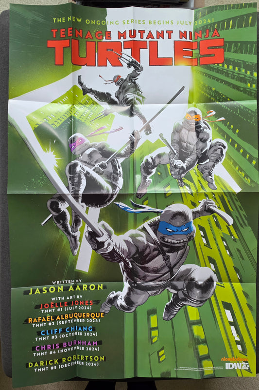 TEENAGE MUTANT NINJA TURTLES DOUBLE SIDED FOLDED PROMOTIONAL POSTER Shazam DC COMICS