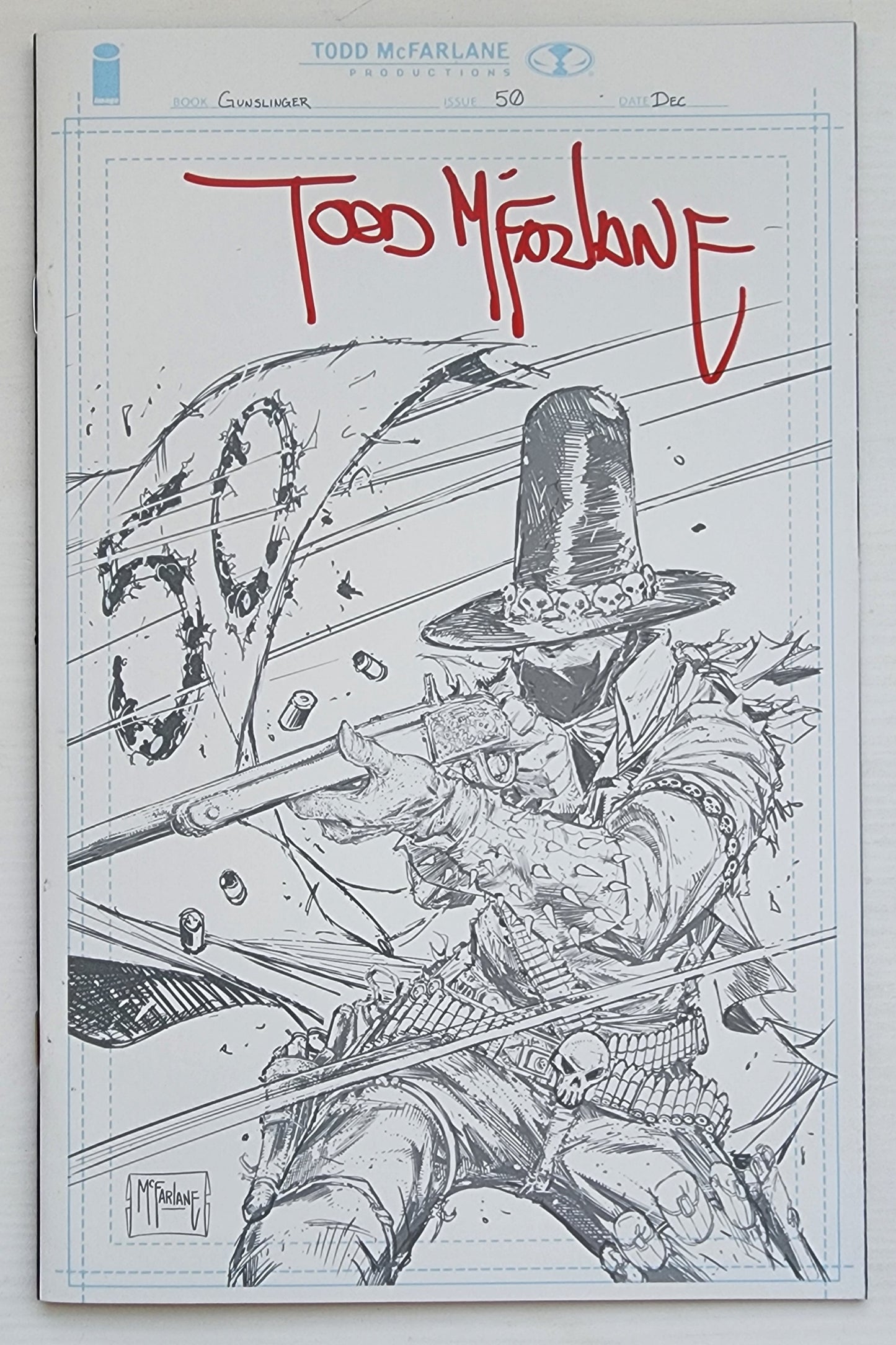 02/11/2026 GUNSLINGER SPAWN #50 1:1000 TODD MCFARLANE SIGNED PENCIL VARIANT Spawn IMAGE COMICS