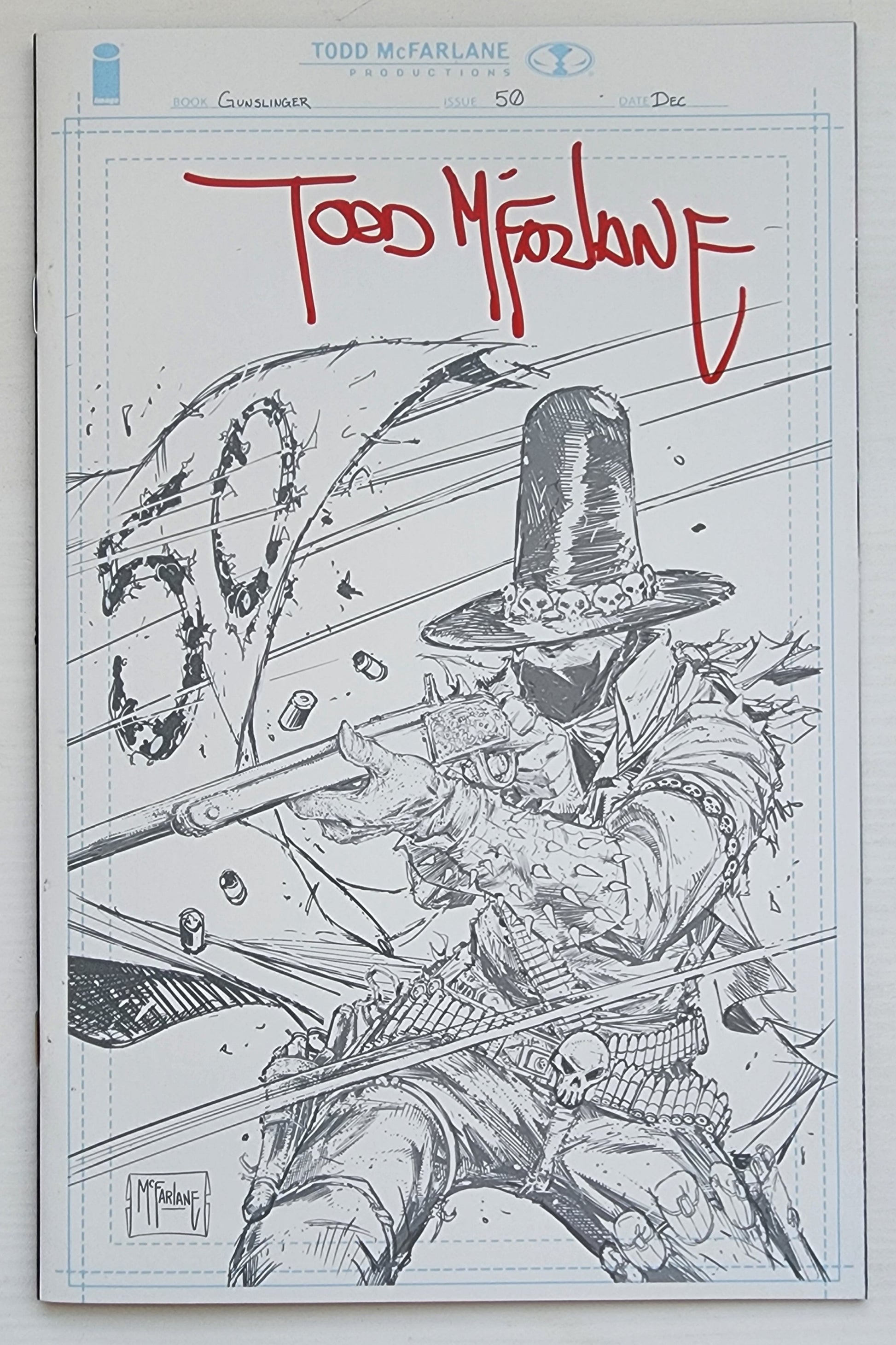 02/11/2026 GUNSLINGER SPAWN #50 1:1000 TODD MCFARLANE SIGNED PENCIL VARIANT Spawn IMAGE COMICS