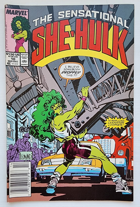 SENSATIONAL SHE-HULK #10 NEWSSTAND 1989 She-Hulk MARVEL COMICS