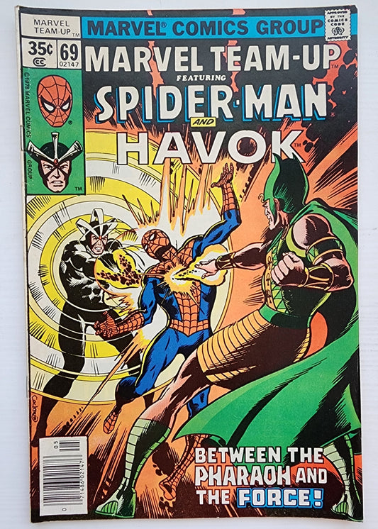 MARVEL TEAM-UP #69 SPIDER-MAN HAVOK NEWSSTAND 1978 Marvel Team-Up MARVEL COMICS