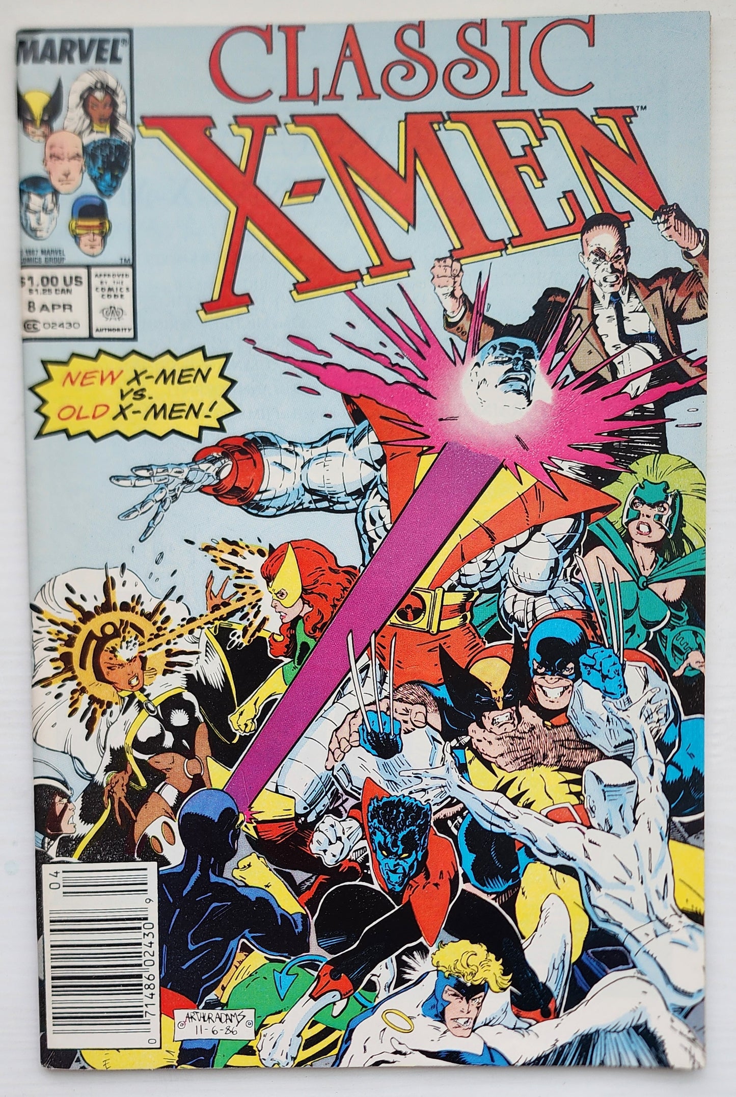 CLASSIC X-MEN #8 NEWSSTAND 1987 Classic X-Men MARVEL COMICS