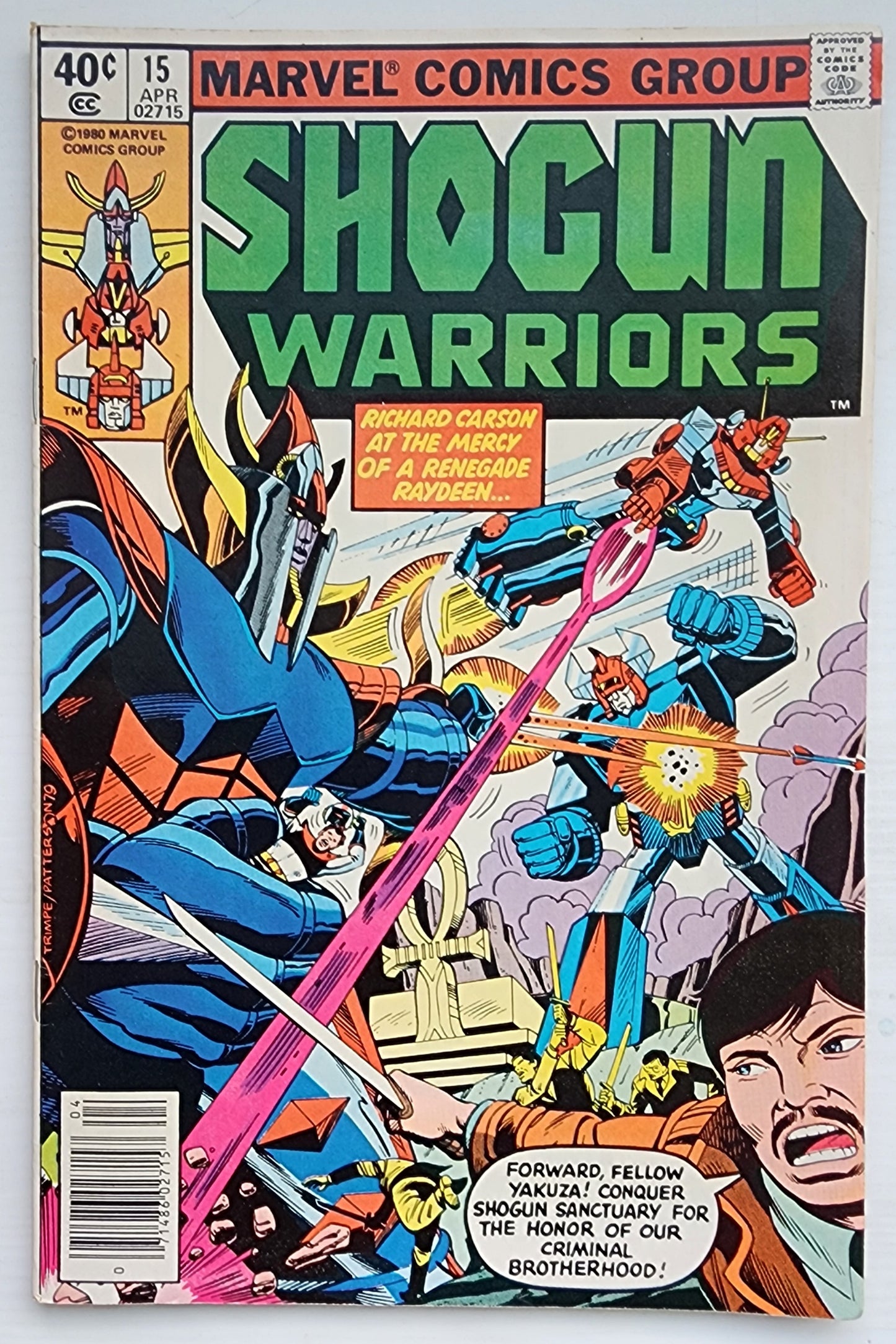 SHOGUN WARRIORS #15 NEWSSTAND 1979 Shogun Warriors MARVEL COMICS