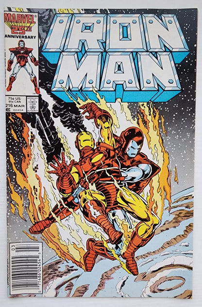 IRON MAN #216 NEWSSTAND 1987 Iron Man MARVEL COMICS