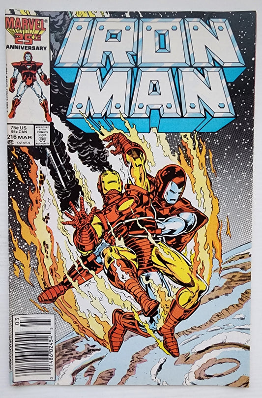 IRON MAN #216 NEWSSTAND 1987 Iron Man MARVEL COMICS
