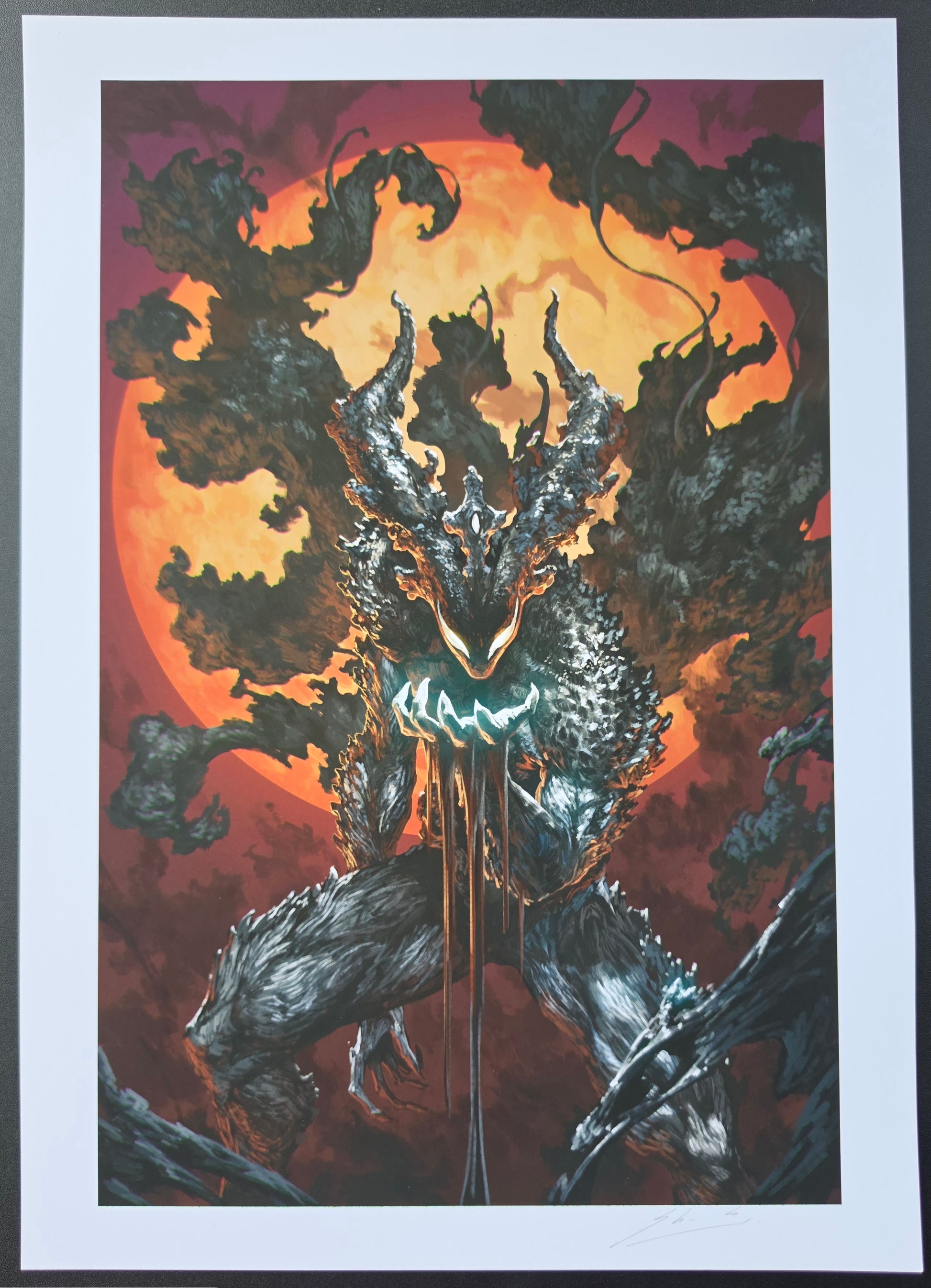 VOID KNIGHT SILVER SURFER PRINT SIGNED BY SKAN Silver Surfer MARVEL COMICS
