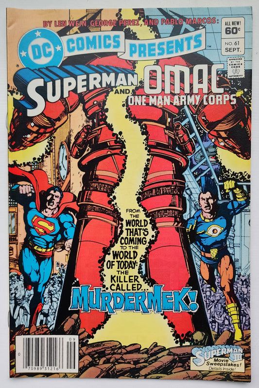 DC COMICS PRESENTS #61 SUPERMAN OMAC 1984 NEWSSTAND DC Comics Presents DC Comics