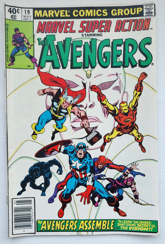 MARVEL SUPER ACTION #19 AVENGERS NEWSSTAND 1980 Marvel Super Action MARVEL COMICS