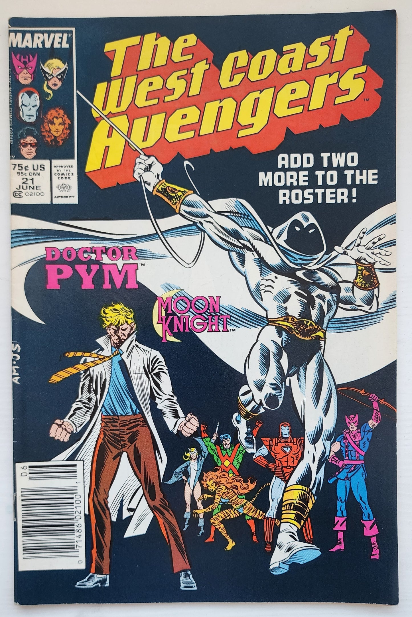 WEST COAST AVENGERS #21 NEWSSTAND 1987 West Coast Avengers MARVEL COMICS