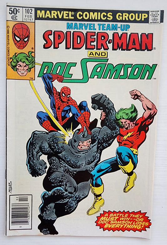 MARVEL TEAM-UP #102 SPIDER-MAN DOC SAMSON NEWSSTAND 1981 Marvel Team-Up MARVEL COMICS