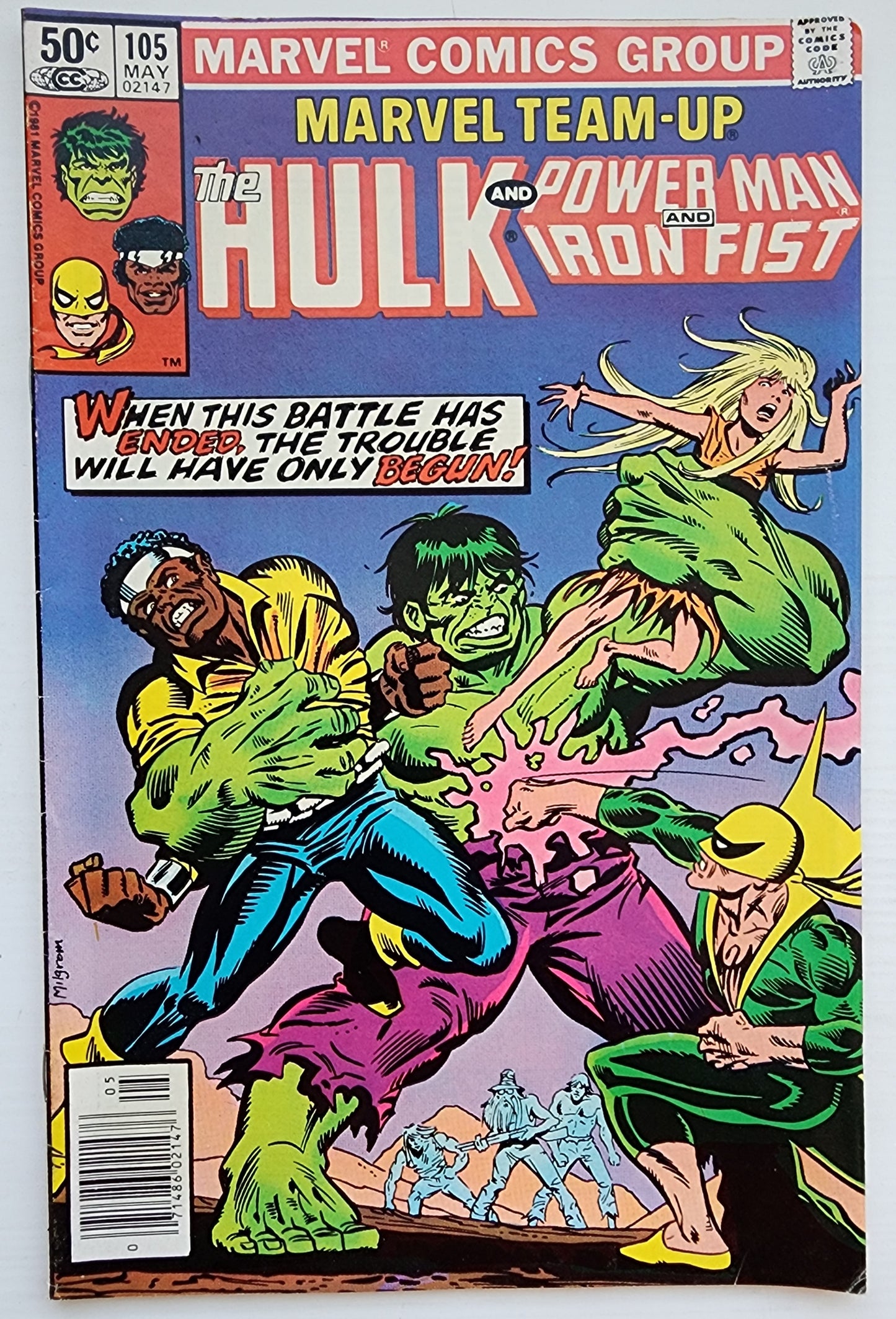 MARVEL TEAM-UP #105 HULK POWER MAN IRON FIST NEWSSTAND 1981 Marvel Team-Up MARVEL COMICS