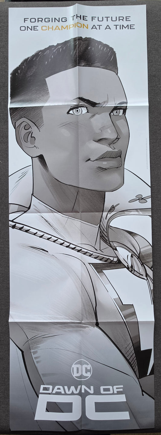 DAWN OF DC BOLT WHITE ADAM FOLDED PROMOTIONAL POSTER Shazam DC COMICS