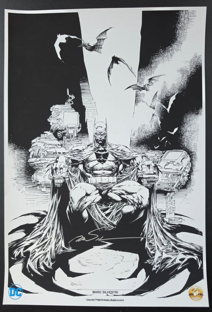 BATMAN BLACK & WHITE VOL 1 #3 PRINT SIGNED MARC SILVESTRI SDCC 2018 Batman DC COMICS