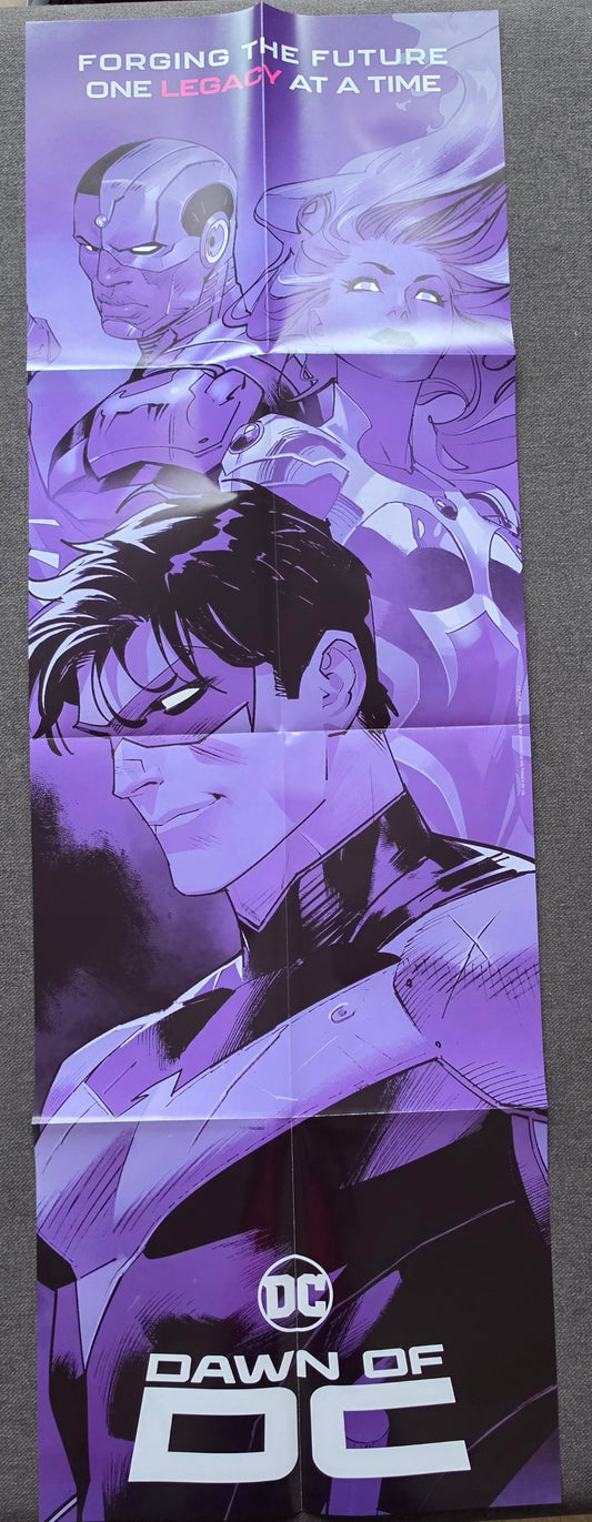 DAWN OF DC TITANS FOLDED PROMOTIONAL POSTER Shazam DC COMICS