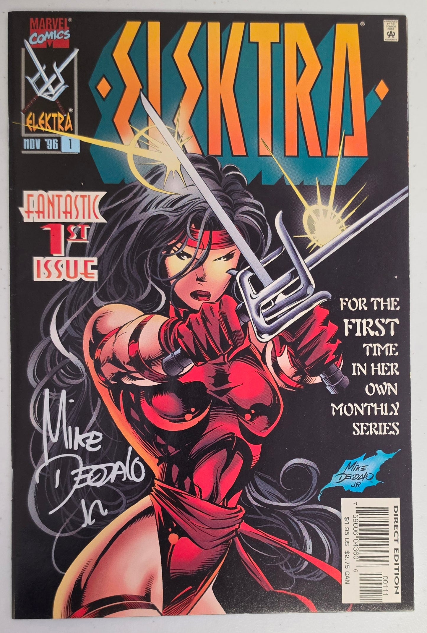 ELEKTRA #1 1996 SIGNED BY MIKE DEODATO Elektra MARVEL COMICS