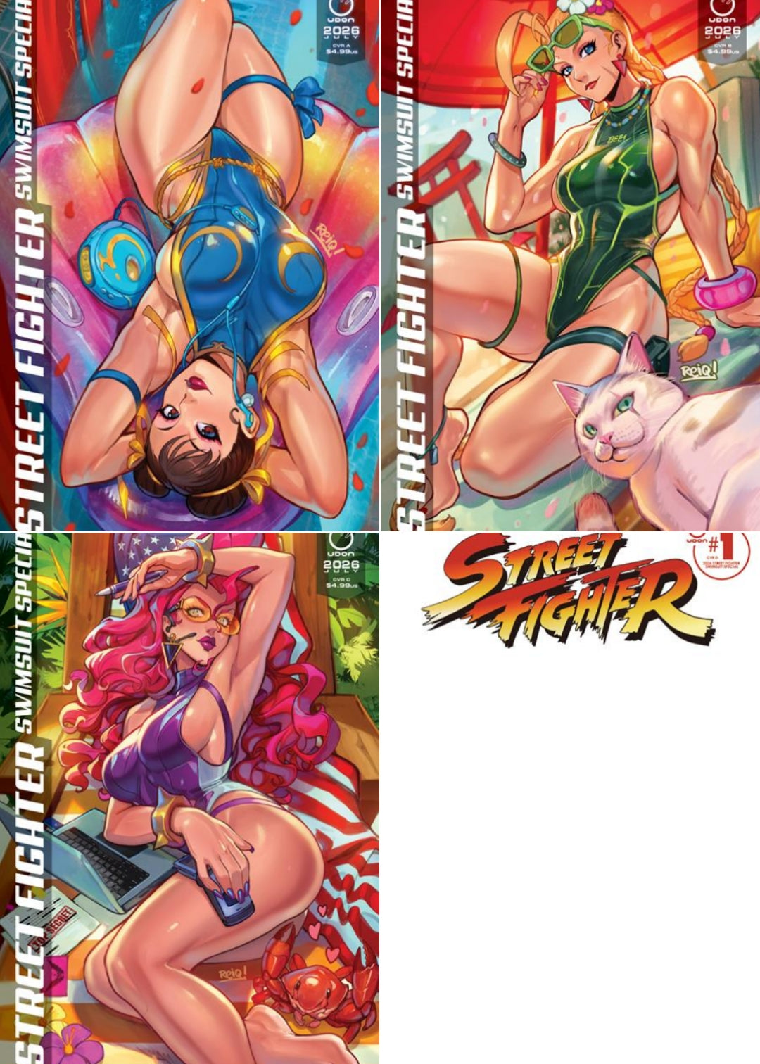 07/22/2026 2026 STREET FIGHTER SWIMSUIT SPECIAL #1 (ONE SHOT) SET OF 4 UDON ENTERTAINMENT