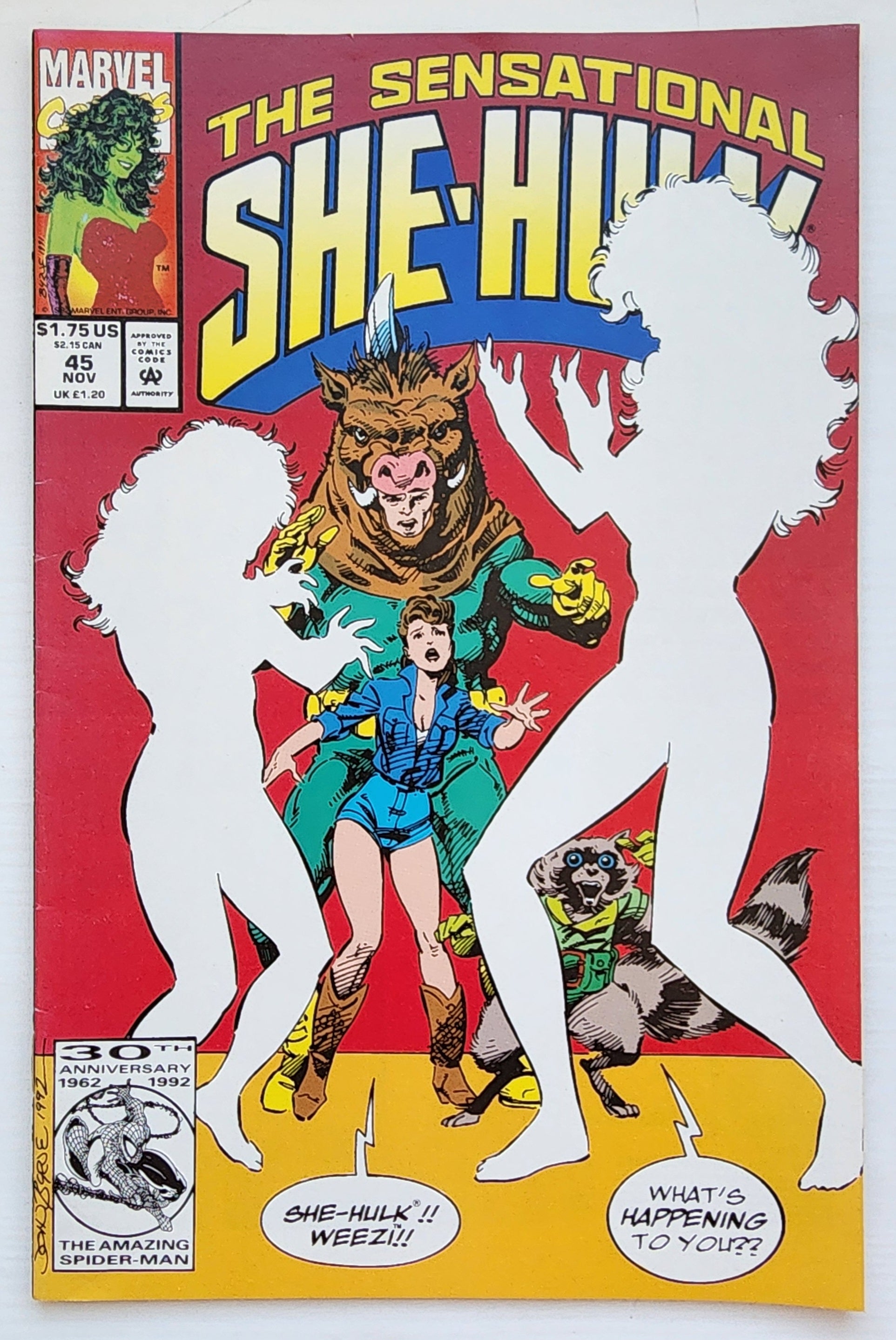 SENSATIONAL SHE-HULK #45 NEWSSTAND 1992 She-Hulk MARVEL COMICS