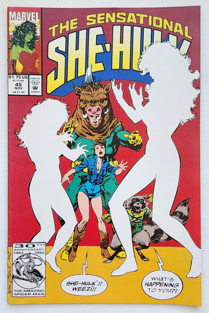 SENSATIONAL SHE-HULK #45 NEWSSTAND 1992 She-Hulk MARVEL COMICS