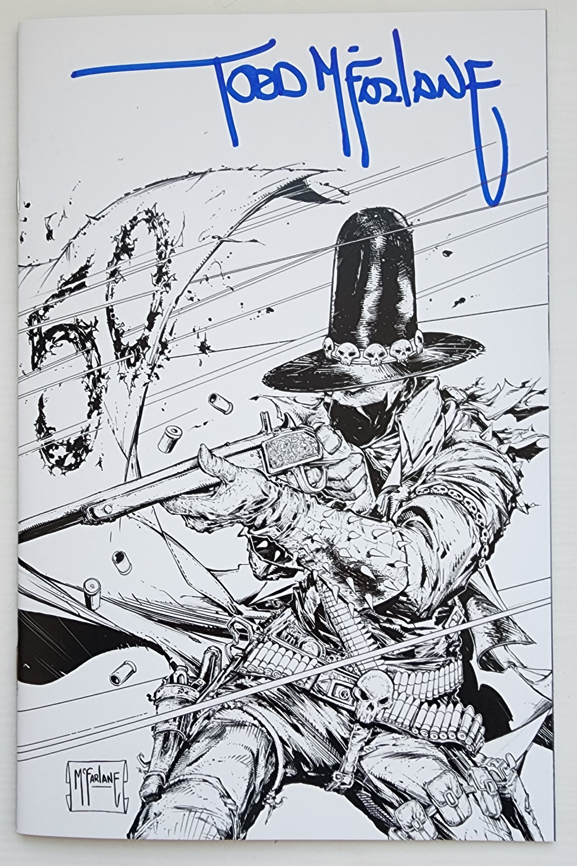 02/11/2026 GUNSLINGER SPAWN #50 1:250 TODD MCFARLANE SIGNED BLUE INK VARIANT Spawn IMAGE COMICS