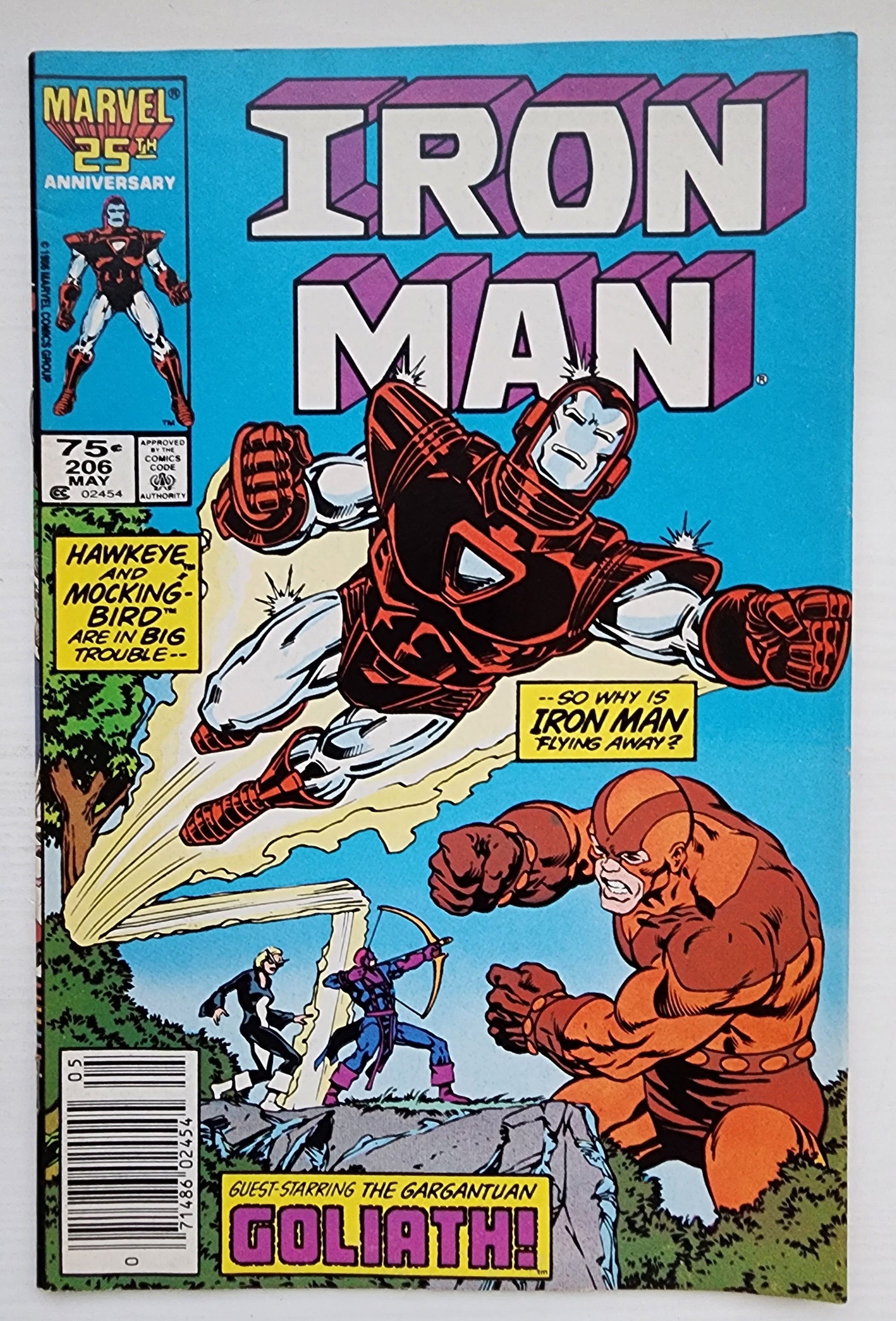 IRON MAN #206 NEWSSTAND 1986 Iron Man MARVEL COMICS