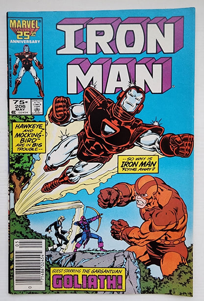 IRON MAN #206 NEWSSTAND 1986 Iron Man MARVEL COMICS