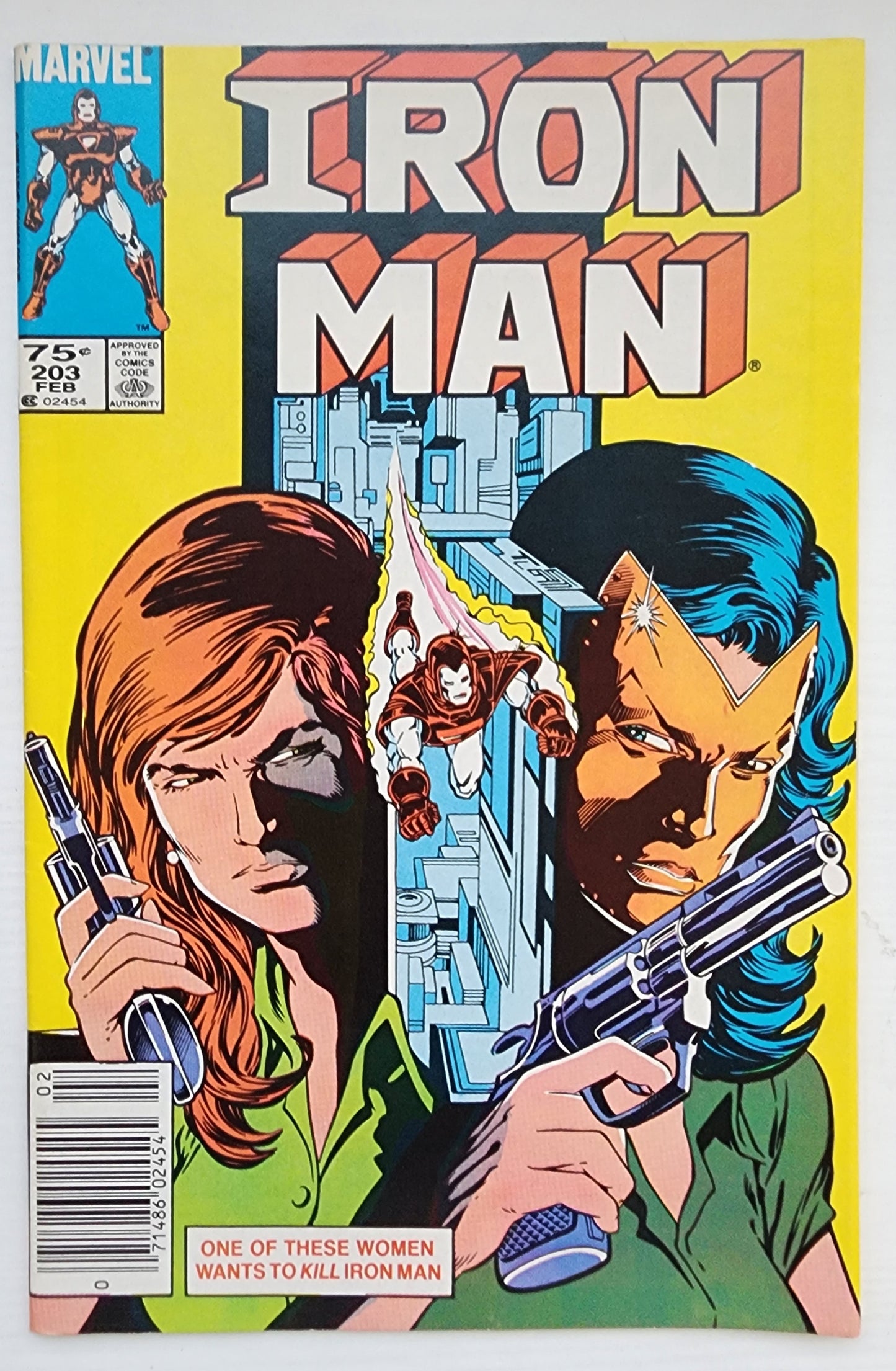 IRON MAN #203 NEWSSTAND 1986 Iron Man MARVEL COMICS
