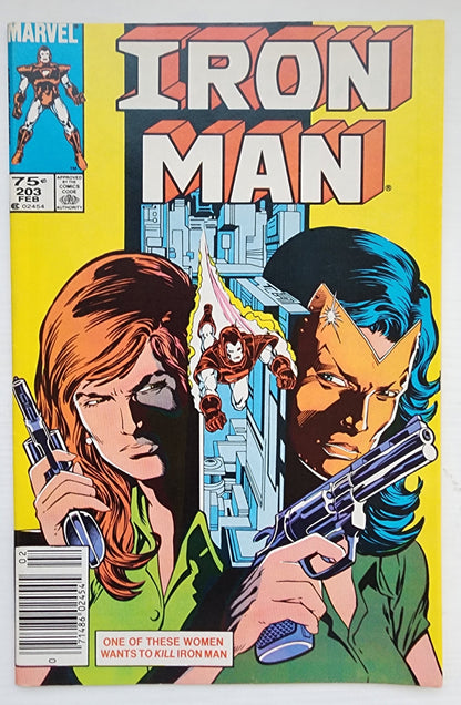 IRON MAN #203 NEWSSTAND 1986 Iron Man MARVEL COMICS