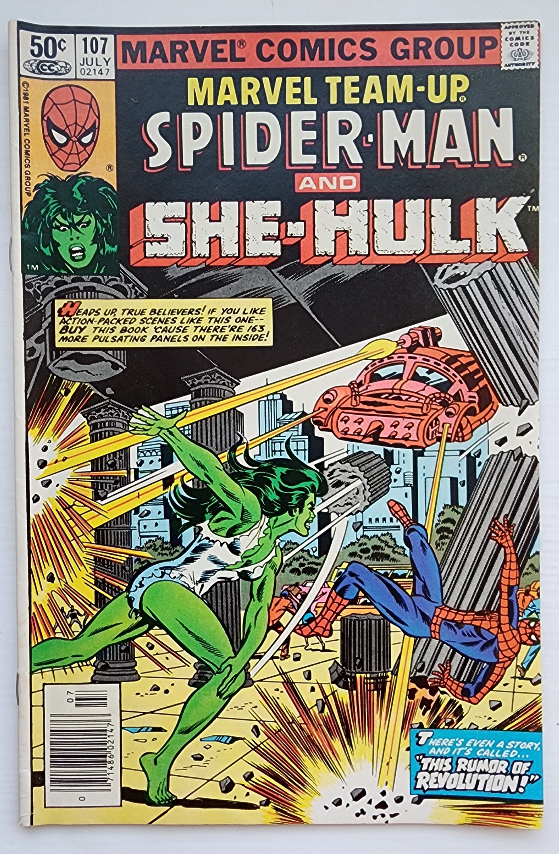MARVEL TEAM-UP #107 SPIDER-MAN SHE-HULK NEWSSTAND 1981 Marvel Team-Up MARVEL COMICS