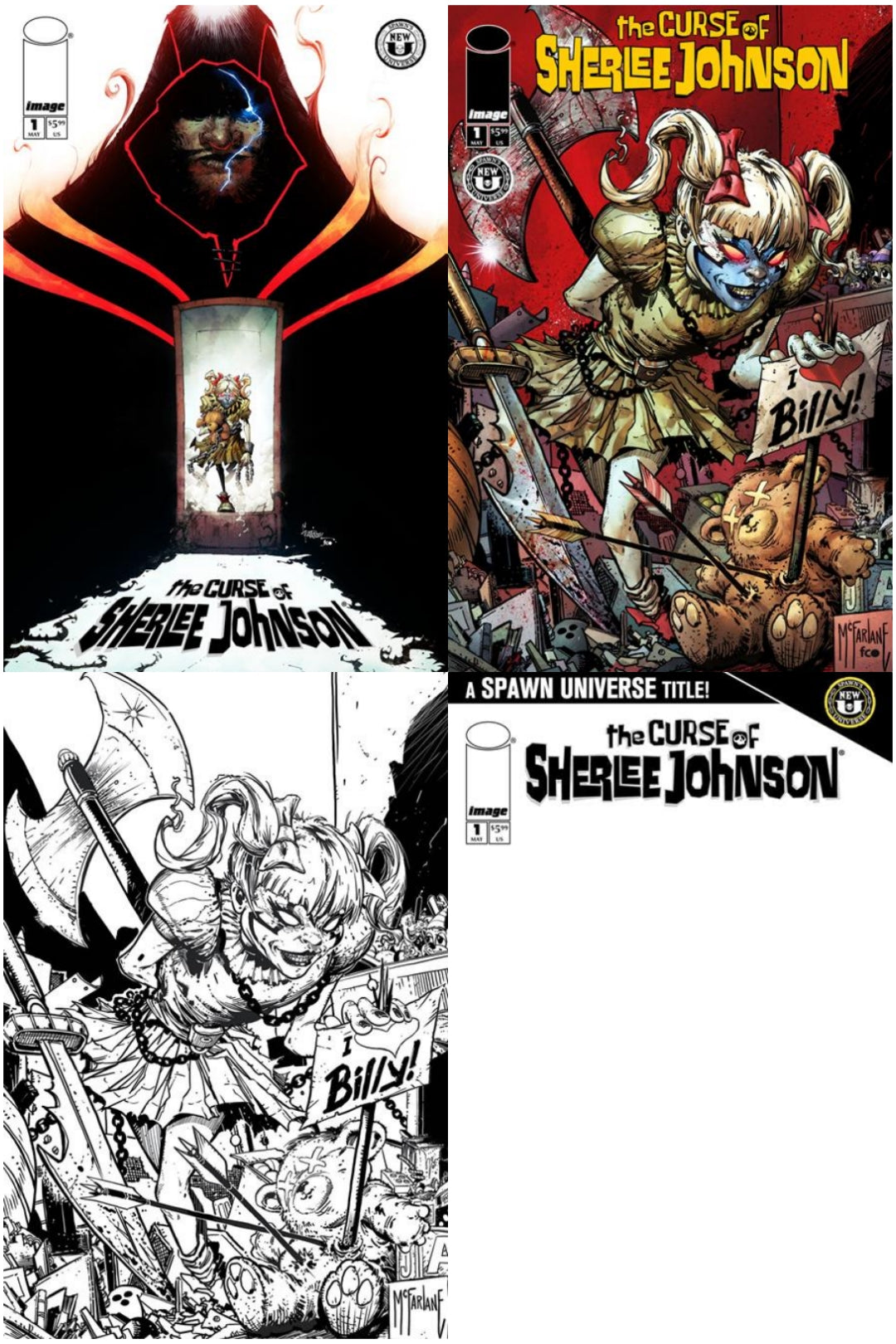 SPAWN THE CURSE OF SHERLEE JOHNSON #1 SET OF 4 2025 IMAGE COMICS
