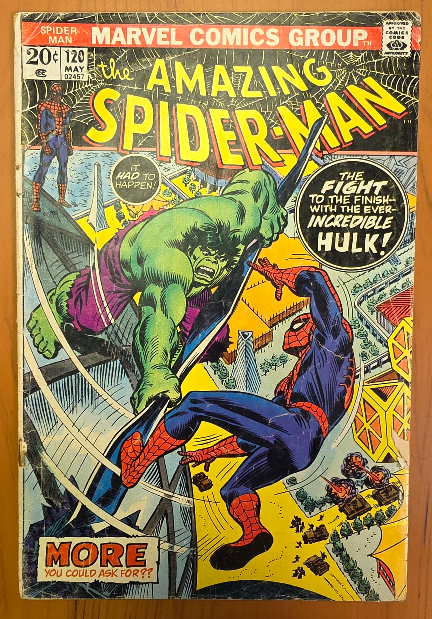 AMAZING SPIDER-MAN #120 1973 HULK Amazing Spider-Man MARVEL COMICS