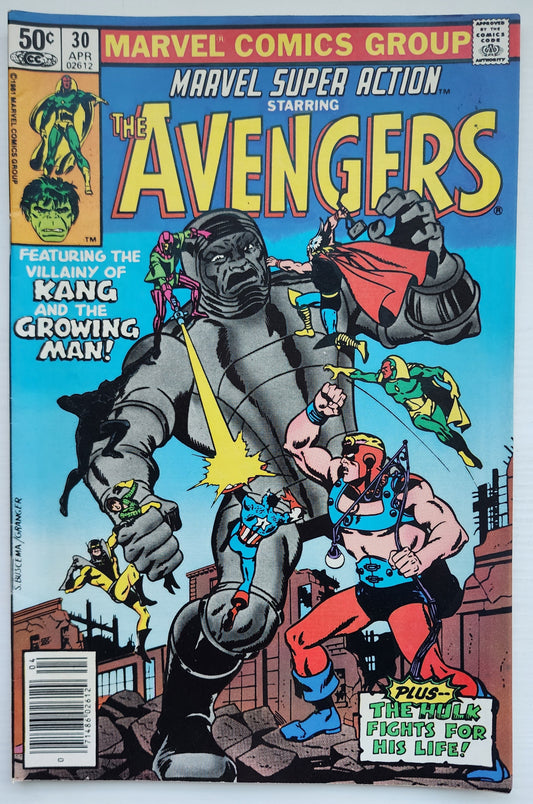MARVEL SUPER ACTION #30 AVENGERS NEWSSTAND 1981 Marvel Super Action MARVEL COMICS