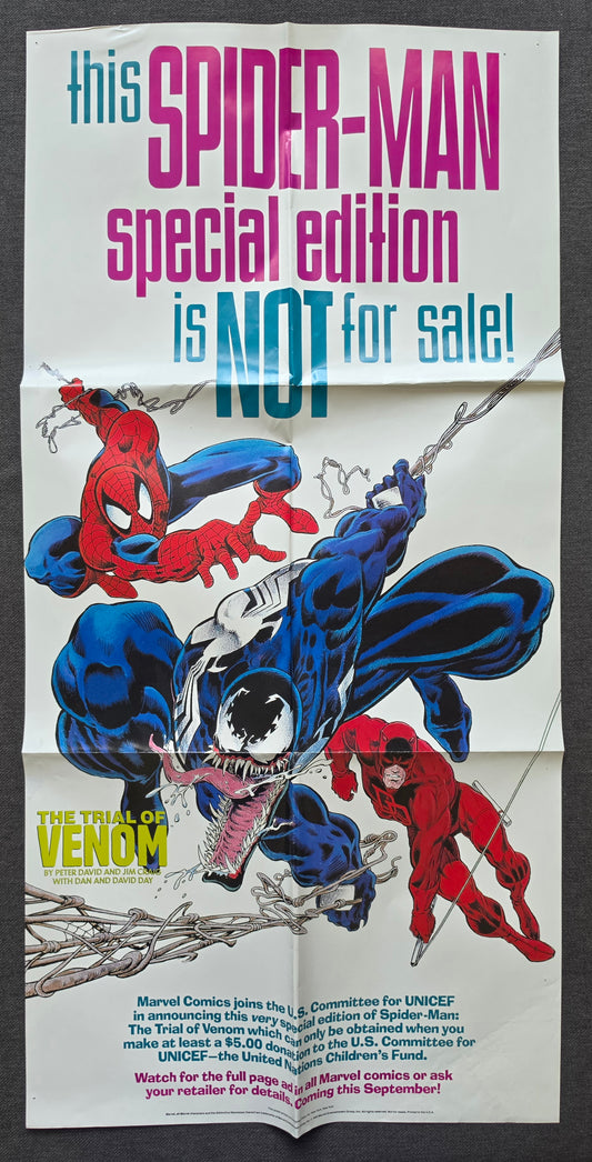 SPIDER-MAN SPECIAL EDITION FOLDED PROMOTIONAL POSTER 1992 Spider-Man MARVEL COMCS