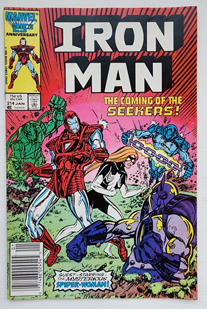 IRON MAN #214 NEWSSTAND 1986 Iron Man MARVEL COMICS