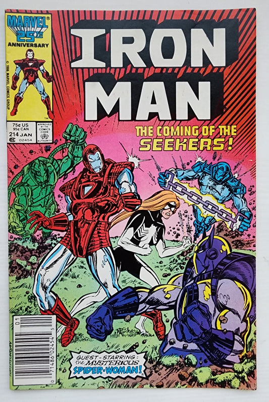 IRON MAN #214 NEWSSTAND 1986 Iron Man MARVEL COMICS