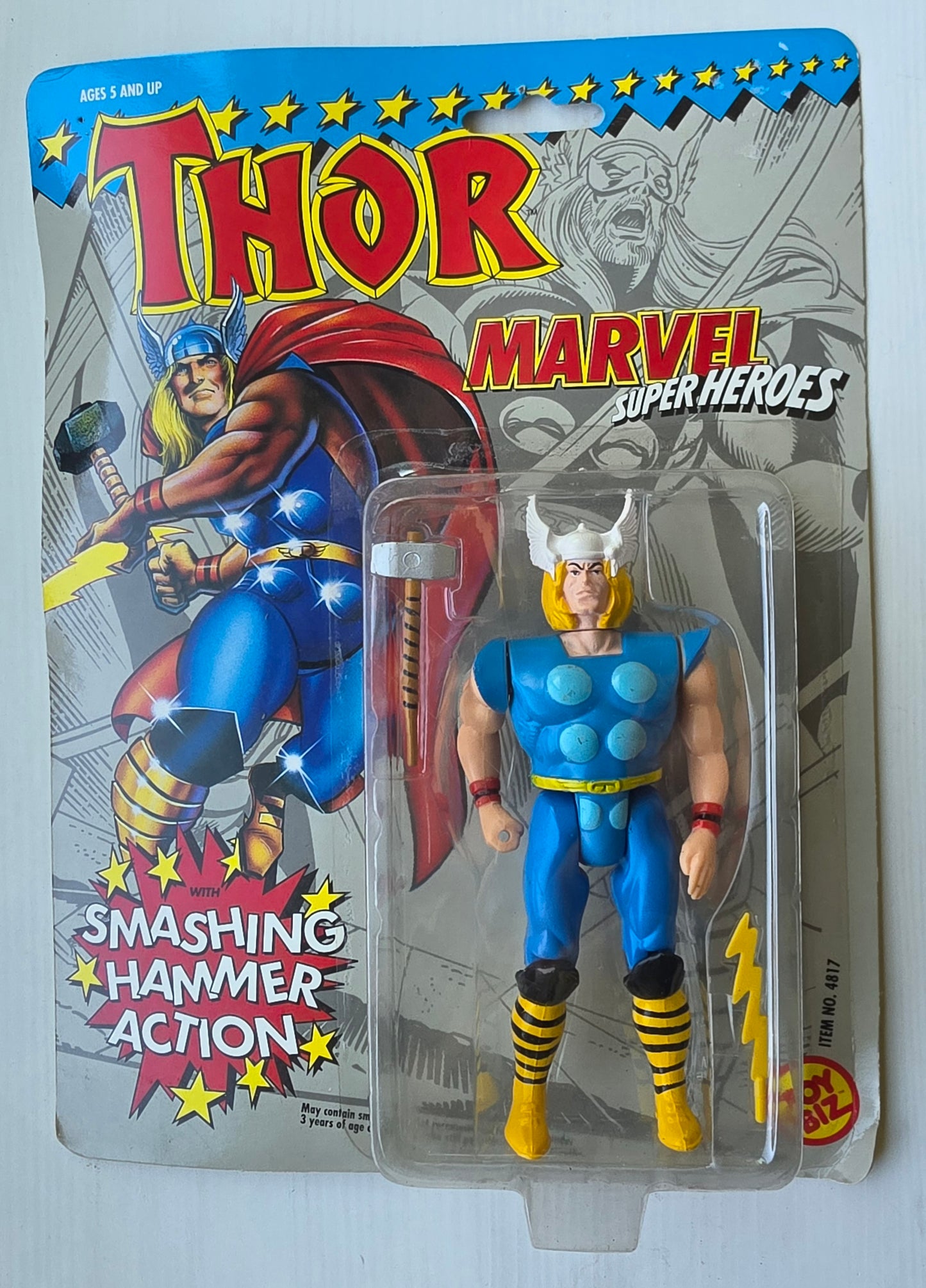 TOY BIZ THOR SMASHING HAMMER ACTION MARVEL SUPER HEROES X-Men Toy Biz