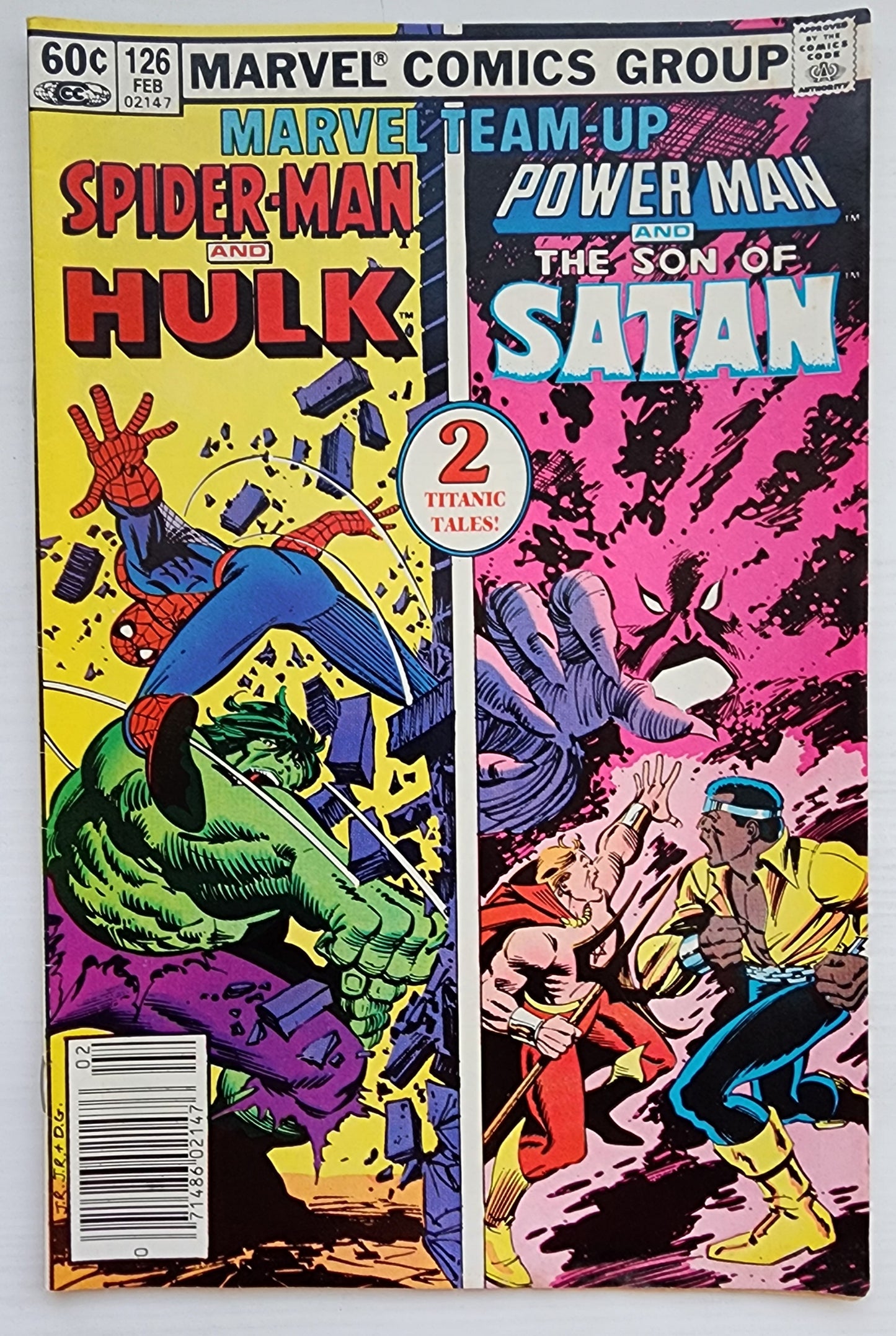 MARVEL TEAM-UP #126 SPIDER-MAN HULK POWER MAN SATAN NEWSSTAND 1982 Marvel Team-Up MARVEL COMICS